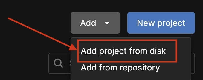 add project from disk